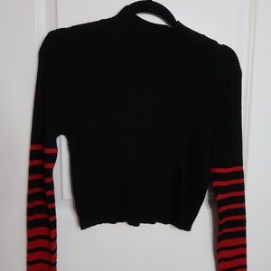 Black Cropped Mock Neck